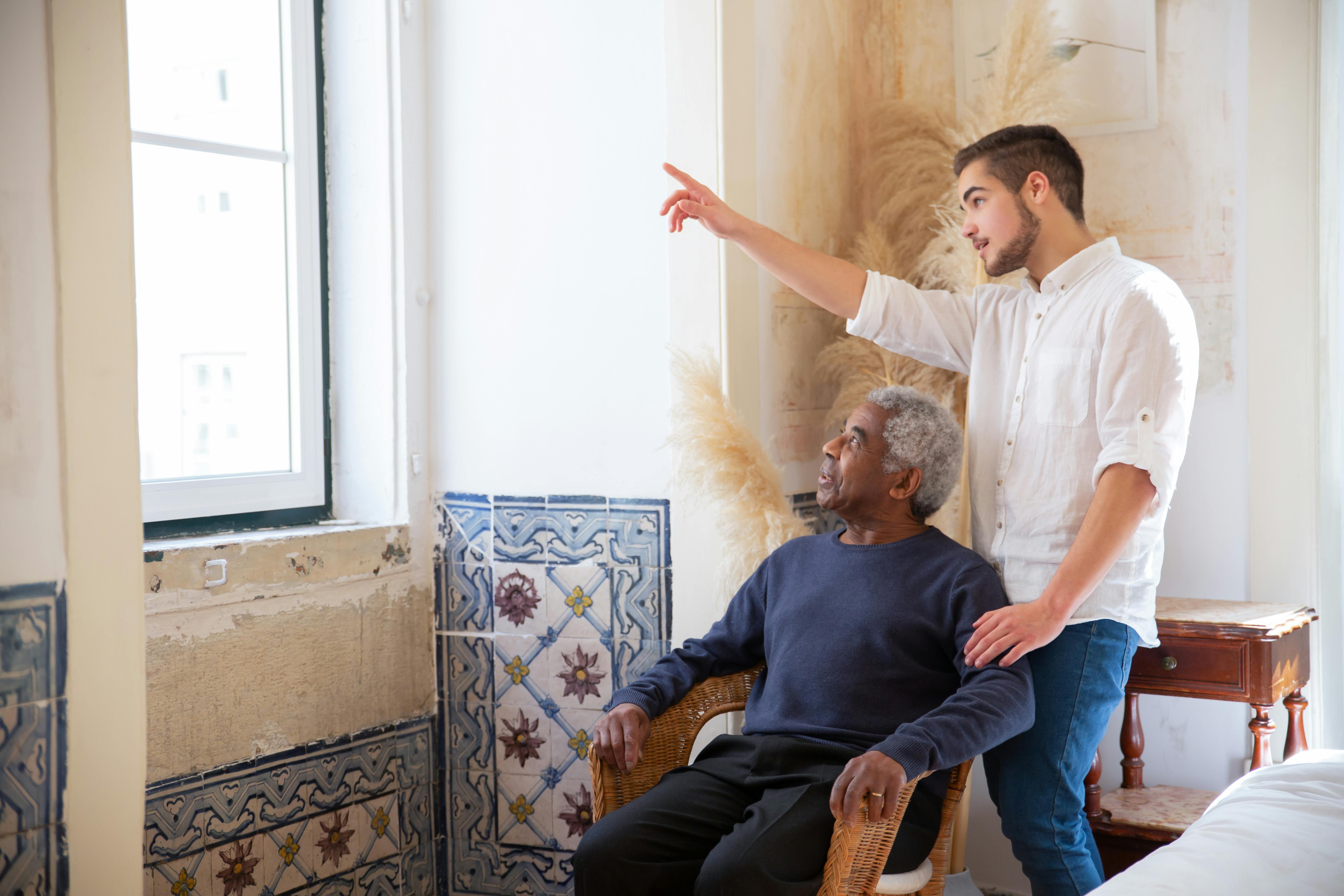 Support workers helping clients